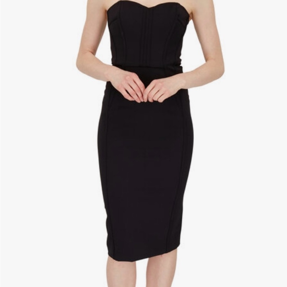 NWT Veronica Beard Maui Black Strapless Bustier Dress Sz 4